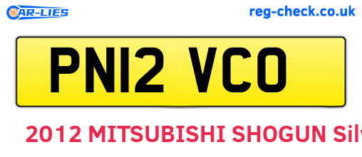 PN12VCO are the vehicle registration plates.