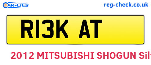 R13KAT are the vehicle registration plates.