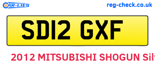 SD12GXF are the vehicle registration plates.