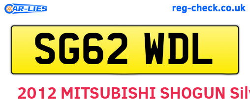 SG62WDL are the vehicle registration plates.