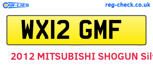 WX12GMF are the vehicle registration plates.
