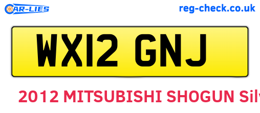 WX12GNJ are the vehicle registration plates.