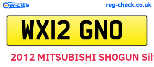 WX12GNO are the vehicle registration plates.