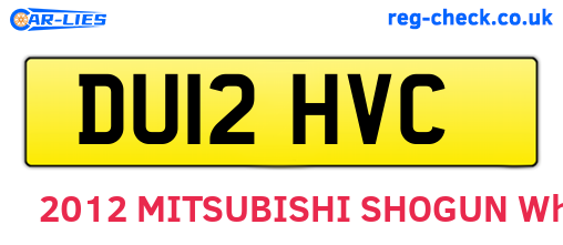 DU12HVC are the vehicle registration plates.