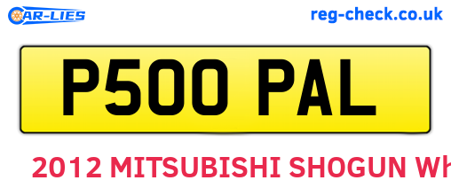 P500PAL are the vehicle registration plates.