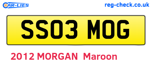 SS03MOG are the vehicle registration plates.