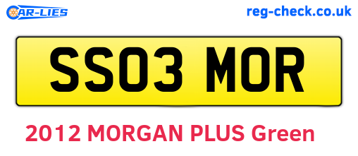 SS03MOR are the vehicle registration plates.