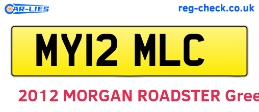 MY12MLC are the vehicle registration plates.