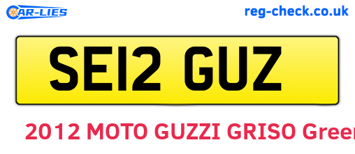 SE12GUZ are the vehicle registration plates.