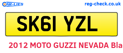 SK61YZL are the vehicle registration plates.