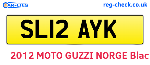 SL12AYK are the vehicle registration plates.