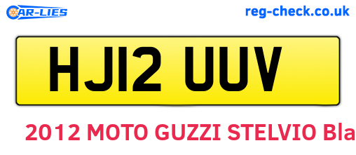 HJ12UUV are the vehicle registration plates.