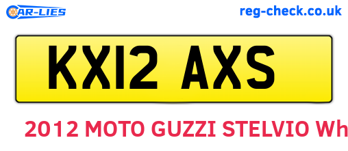 KX12AXS are the vehicle registration plates.