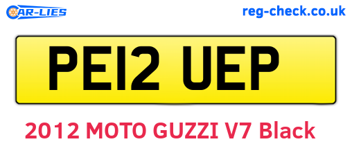 PE12UEP are the vehicle registration plates.