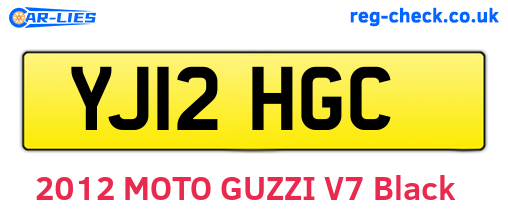 YJ12HGC are the vehicle registration plates.