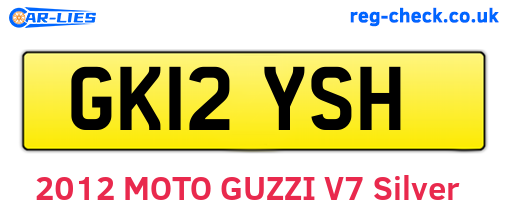 GK12YSH are the vehicle registration plates.