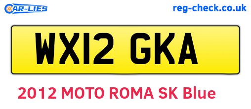WX12GKA are the vehicle registration plates.