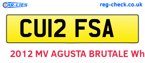 CU12FSA are the vehicle registration plates.