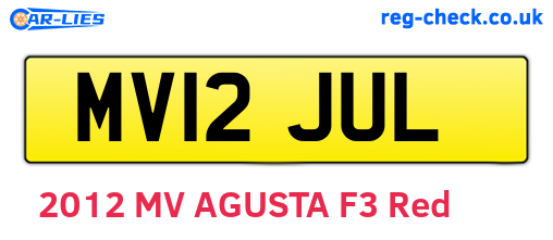 MV12JUL are the vehicle registration plates.