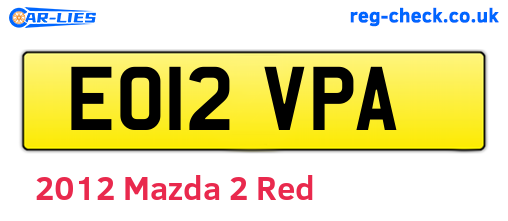 Red 2012 Mazda 2 (EO12VPA)