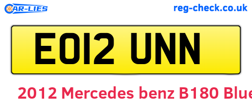 Blue 2012 Mercedes-benz B180 (EO12UNN)