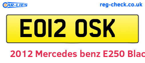 Black 2012 Mercedes-benz E250 (EO12OSK)