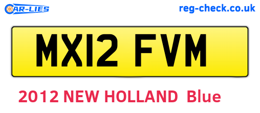 MX12FVM are the vehicle registration plates.