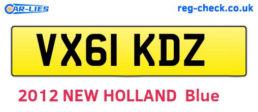 VX61KDZ are the vehicle registration plates.