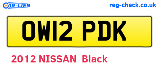 OW12PDK are the vehicle registration plates.