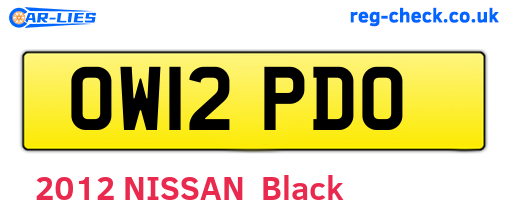 OW12PDO are the vehicle registration plates.