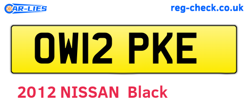 OW12PKE are the vehicle registration plates.