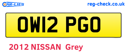 OW12PGO are the vehicle registration plates.