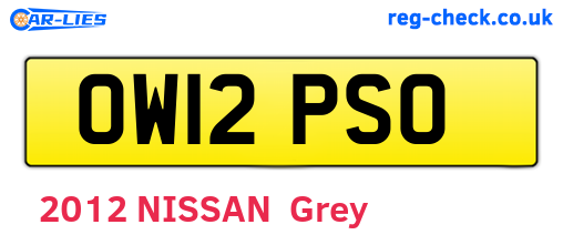OW12PSO are the vehicle registration plates.