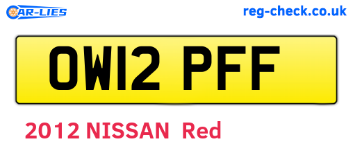 OW12PFF are the vehicle registration plates.