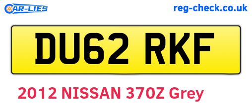 DU62RKF are the vehicle registration plates.