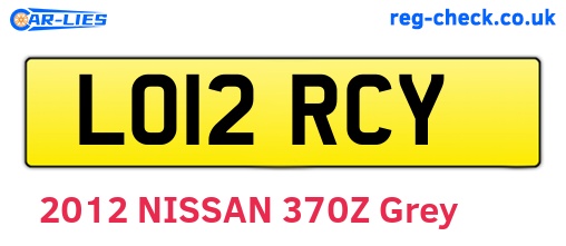 LO12RCY are the vehicle registration plates.