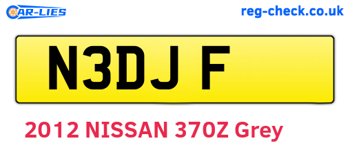N3DJF are the vehicle registration plates.
