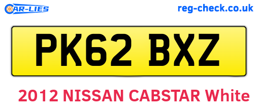 PK62BXZ are the vehicle registration plates.