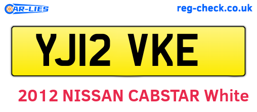 YJ12VKE are the vehicle registration plates.