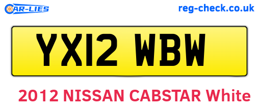 YX12WBW are the vehicle registration plates.