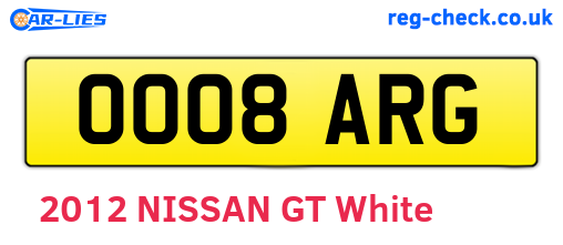 OO08ARG are the vehicle registration plates.