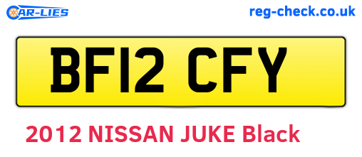 BF12CFY are the vehicle registration plates.