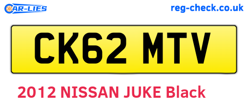 CK62MTV are the vehicle registration plates.