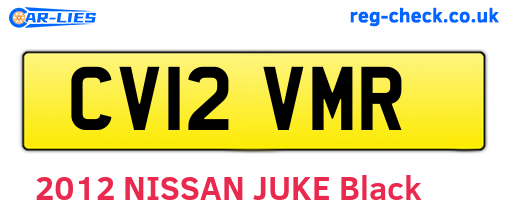 CV12VMR are the vehicle registration plates.