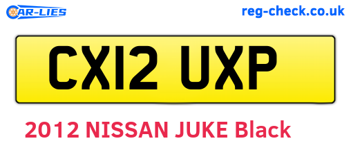 CX12UXP are the vehicle registration plates.