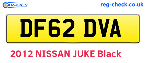 DF62DVA are the vehicle registration plates.