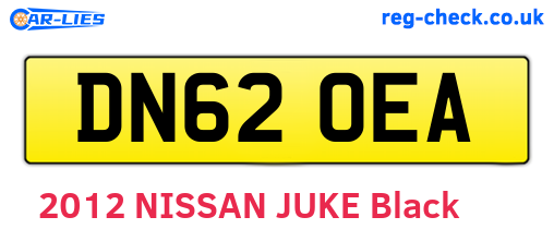 DN62OEA are the vehicle registration plates.