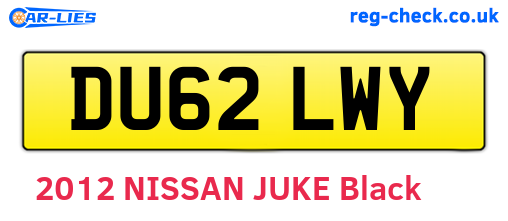 DU62LWY are the vehicle registration plates.