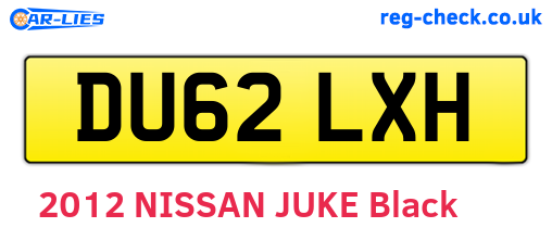 DU62LXH are the vehicle registration plates.