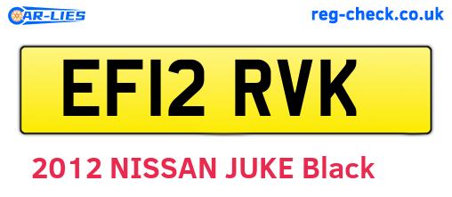 EF12RVK are the vehicle registration plates.